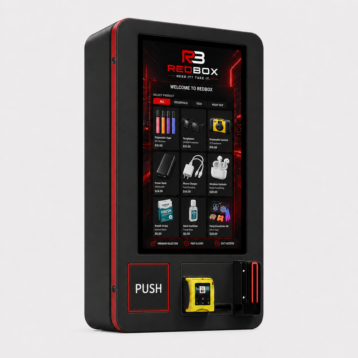 REDBOX noire, version murale à écran tactile